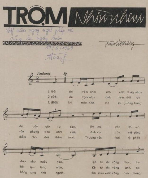 Sheet nhạc Trộm Nhìn Nhau